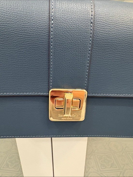 kate spade Handbags - kate spade Blue Leather Satchel with Gold Turn-Lock